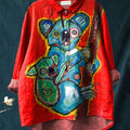 Abstract Koalas Art Printed Women's Casual Cotton And Linen Shirt