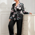 Plus Floral Print Pajama Set
