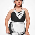 4pack Plus Lace Trim Maid Costume Set