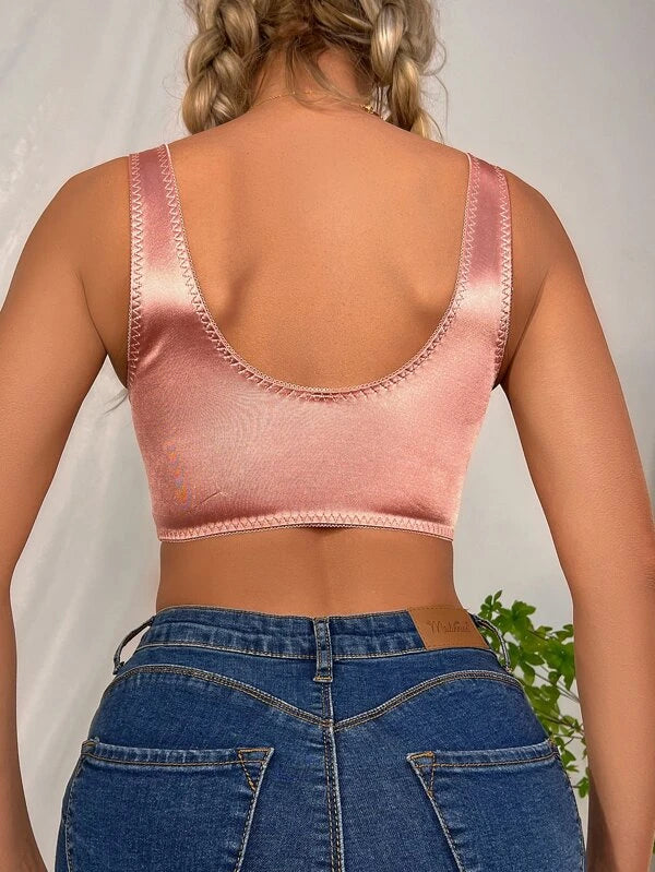 Plain Underwire Satin Bra