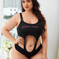 Plus Letter Graphic Release Buckle Costume Bodysuit