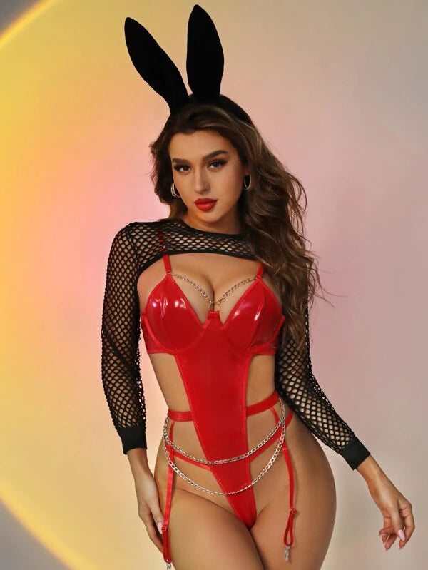 Chain Detail Underwire Teddy Bodysuit