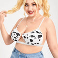 Plus Cow Print Cut-out Bra