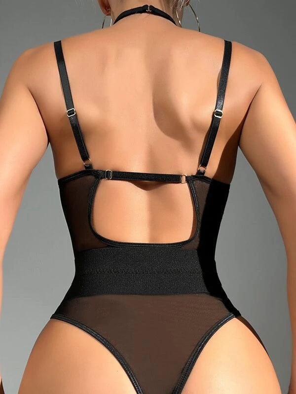 Mesh Panel Underwire Bodysuit