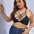 Plus Floral Lace Criss Cross Bralette