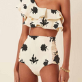 Bikini asymétrique à volants 