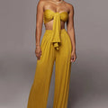 Tube Knotted Sash Crop Top Wide Leg Pants Matching Set