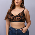 Plus Leopard Print Crisscross Back Bralette