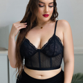 Plus Eyelash Lace Panel Underwire Bralette