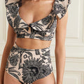 Art Print Ruffle Bikini