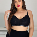 Plus Letter Tape Lingerie Bralette