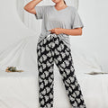 Plus Flounce Sleeve Floral Pajama Set