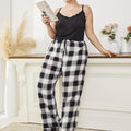 Plus Lace Trim Gingham PJ Set