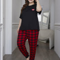 Plus Gingham Print Pajama Set