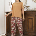 Plus Floral Print PJ Set