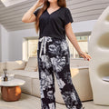 Plus Floral Print Pajama Set