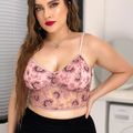 Plus Plain Floral Lace Bralette
