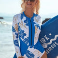 Maillots de bain de surf imprimés à manches longues et fermeture éclair 